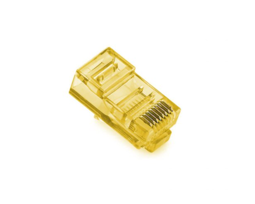 Конектор Ritar RJ-45 8P8C UTP Cat-5 (100 шт / уп.) Q100 Yellow в тубі Конектор Ritar RJ-45 8P8C UTP Cat-5 (100 шт / уп.) Q100 Yellow в тубі