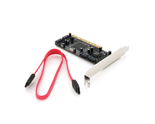 Контролер PCI=>SATA 2.0, SIL3114, 1.5Gb/s, 4 порти внутрішніх, RAID, + кабель SATA, BOX