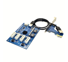 Cпліттер-розгалужувач-хаб PCI-e x 1 на 3 порту х 1, BOX