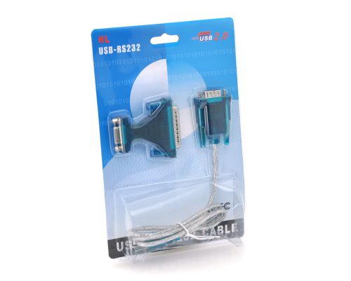 Кабель USB to RS-232 с перехідником RS-232 (9 pin) > (25Pin),Blister