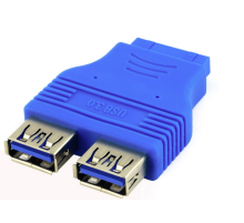 Перехідник USB 3.0 для материнської плати, 20pin to 2 port USB 3.0, внутрішній, Пакет