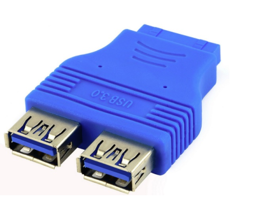 Перехідник USB 3.0 для материнської плати, 20pin to 2 port USB 3.0, внутрішній, Пакет