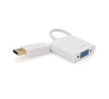 Конвертер Display Port (тато) на VGA(мама) 30cm, White,4K/2K, Пакет