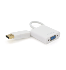 Конвертер Display Port (тато) на VGA(мама) 30cm, White,4K/2K, Пакет