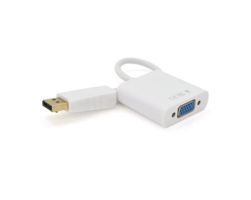 Конвертер Display Port (тато) на VGA(мама) 30cm, White,4K/2K, Пакет