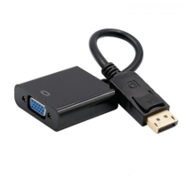 Конвертер Display Port (тато) на VGA (мама) 30cm, Black, 4K / 2K, Пакет