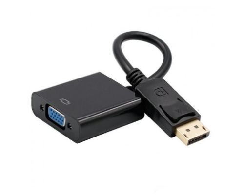 Конвертер Display Port (тато) на VGA (мама) 30cm, Black, 4K / 2K, Пакет