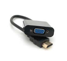Конвертер HDMI (тато) на VGA (мама) 10cm, Black, 4K / 2K, Пакет Q250