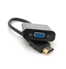 Конвертер HDMI (тато) на VGA (мама) 10cm, Black, 4K / 2K, Пакет Q250