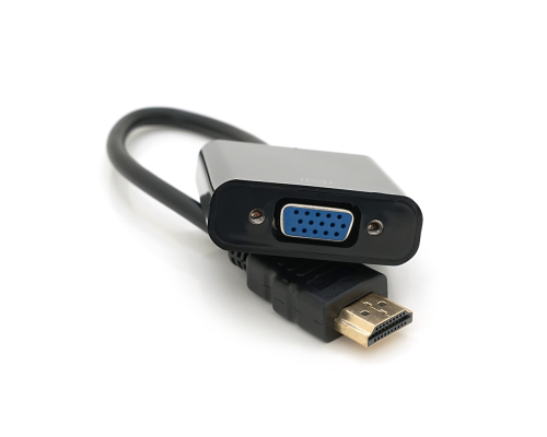 Конвертер HDMI (тато) на VGA (мама) 10cm, Black, 4K / 2K, Пакет Q250