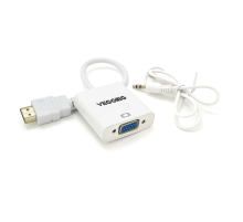 Конвертер VEGGIEG H-V1B HDMI (тато) на VGA (мама) + Audio, 25cm, White, Пакет Конвертер VEGGIEG H-V1B HDMI (тато) на VGA (мама) + Audio, 25cm, White, Пакет