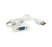 Конвертер HDMI (тато) на VGA(мама) 10cm, White, 4K/2K, Пакет + AUDIO Q250