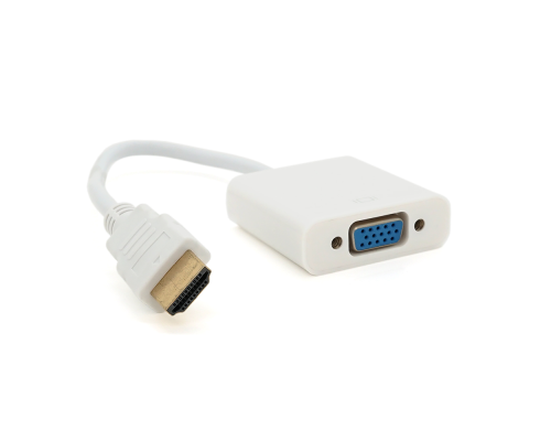 Конвертер HDMI (тато) на VGA (мама) 10cm, White, 4K / 2K, Пакет Q250