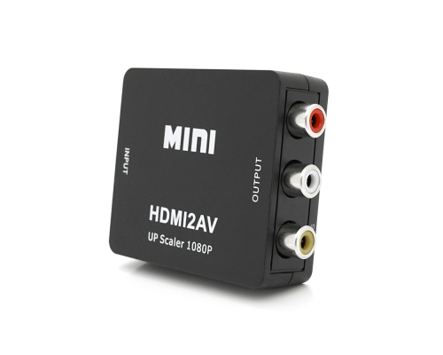 Конвертер Mini, HDMI to AV, ВИХІД 3RCA(мама) на ВХІД HDMI(мама), 720P/1080P, Black, BOX Конвертер Mini, HDMI to AV, ВИХІД 3RCA(мама) на ВХІД HDMI(мама), 720P/1080P, Black, BOX