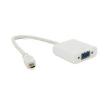Конвертер micro HDMI (тато) на VGA(мама) 30cm, White, 4K/2K, Пакет