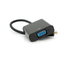 Конвертер micro HDMI (тато) на VGA (мама) 30cm, Black, 4K / 2K, Пакет