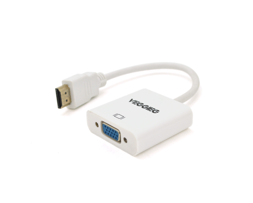 Конвертер VEGGIEG H-V1B HDMI (тато) на VGA (мама) 25cm, White, Пакет