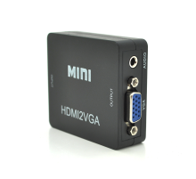 Конвертер Mini, HDMI to VGA, ВХІД HDMI(мама) на ВИХІД VGA(мама), 720P/1080P, Black, BOX