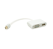 Конвертер mini Display Port (тато) на HDMI/VGA(мама) 30cm, Silver, 4K/2K, Пакет Конвертер mini Display Port (тато) на HDMI/VGA(мама) 30cm, Silver, 4K/2K, Пакет