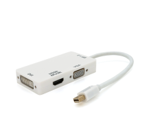 Конвертер mini Display Port (тато) на HDMI/VGA/DVI(мама) 30cm, White, 4K/2K, Пакет