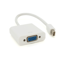 Конвертер mini Display Port (тато) на VGA (мама) 30cm, White, 4K / 2K, Пакет