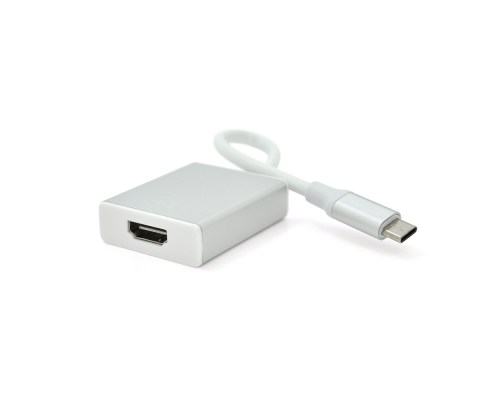 Конвертер Type-C (тато) на HDMI (мама) 10cm, Silver, 4K / 2K, Пакет