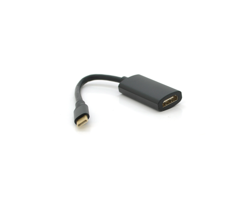 Конвертер Type-C (тато) / HDMI (мама), 15cm, круглий, Black-gray