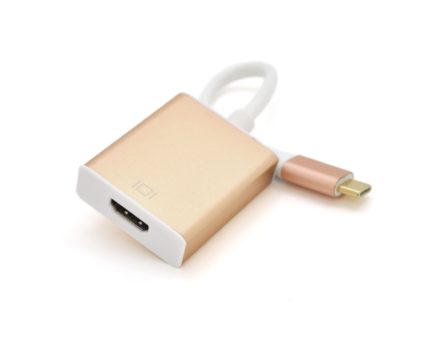 Конвертер Type-C (тато) на HDMI (мама) 10cm, GOLD, 4K / 2K Пакет