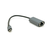 Конвертер Type-C (тато)/RJ-45(мама), 18cm, круглий, chip:RTL8153, 1000Mbps, Gray