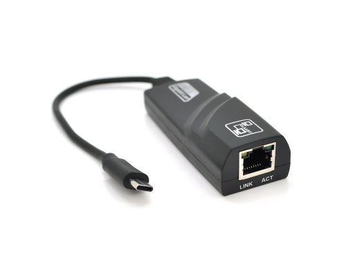 Конвертер Type-C-Rj-45 Gigabit, Black, Blister