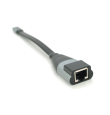 Конвертер Type-C (тато)/RJ-45(мама), 18cm, плоский, chip:RTL8153, 1000Mbps, Black