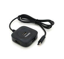 Хаб VEGGIEG V-C240 Type-C, 4 порти USB 2.0, 20 см, Black, Box