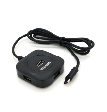 Хаб VEGGIEG V-C240 Type-C, 4 порти USB 2.0, 20 см, Black, Box