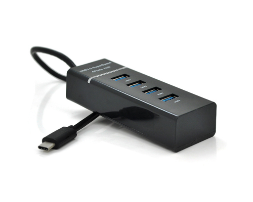 Хаб Type-C, 4 порти USB 3.0, 20 см, Black, Blister Хаб Type-C, 4 порти USB 3.0, 20 см, Black, Blister