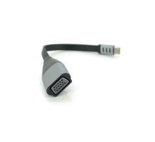 Конвертер Type-C (тато)/VGA(мама), 18cm, плоский, Black-gray