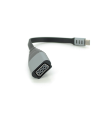 Конвертер Type-C (тато)/VGA(мама), 18cm, плоский, Black-gray