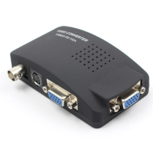 Конвертер VGA to BNC, IN-BNC (тато) на OUT-VGA(мама), Black, Пакет Q25