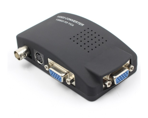 Конвертер VGA to BNC, IN-BNC (тато) на OUT-VGA(мама), Black, Пакет Q25