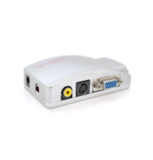 Конвертер VGA (IN) на VGA (OUT), S-Video TV (OUT), RCA (OUT), Box