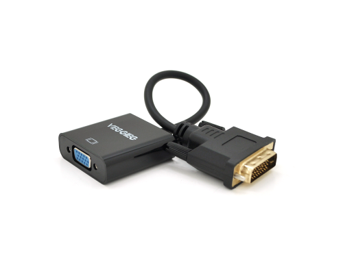 Конвертер VEGGIEG D-V1B DVI (тато) на VGA (мама) 25cm, Black, Пакет