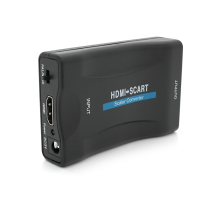 Конвертер HDMI(тато) на SCART(мама), 5V/2A + перехідник, Black, Box, Q250