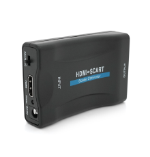 Конвертер HDMI(тато) на SCART(мама), 5V/2A + перехідник, Black, Box, Q250