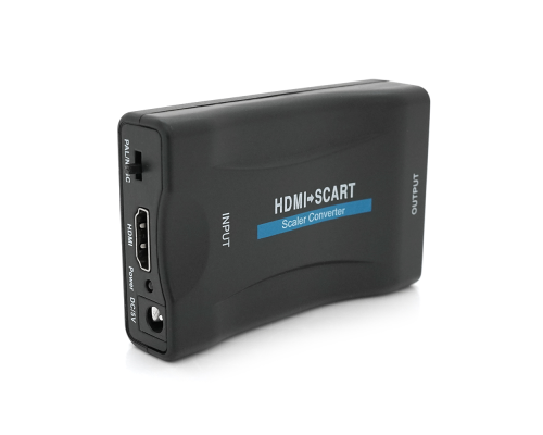 Конвертер HDMI(тато) на SCART(мама), 5V/2A + перехідник, Black, Box, Q250