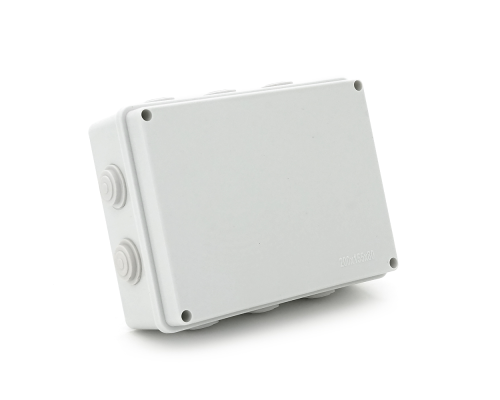 Коробка розподільна зовнішня YOSO 200x155x80 IP65 колір білий, 10 отворів, соски в комплекті, BOX, Q60