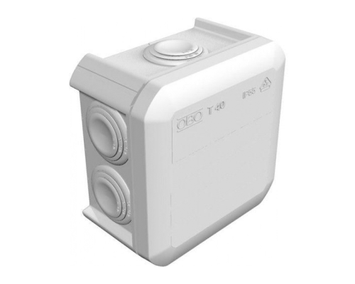 Коробка розподільна зовнішня Т40 90х90х52 IP55 OBO Bettermann колір білий Коробка розподільна зовнішня Т40 90х90х52 IP55 OBO Bettermann колір білий