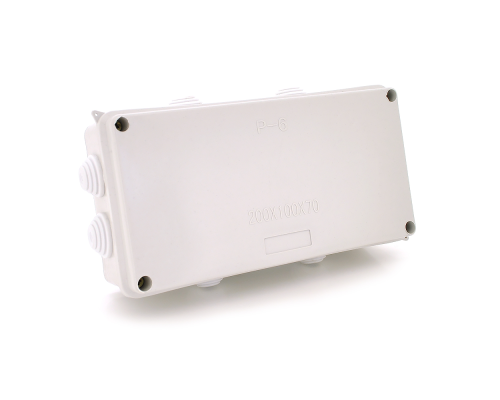 Коробка розподільна зовнішня PIPO Р60 200х100х70мм; IP54; пластик; (РР) 8 гермовводів; біла; Q24