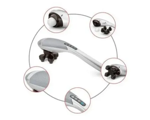 Вібромасажер для спини та тіла Magic Touch massager HSM 50303 4в1 Сірий з насадками Вібромасажер для спини та тіла Magic Touch massager HSM 50303 4в1 Сірий з насадками