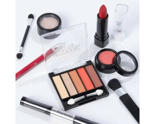 Набір декоративної косметики в алюмінієвому кейсі з дзеркалом Makeup set MC1488 Сріблястий
