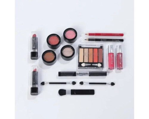 Набір декоративної косметики в алюмінієвому кейсі з дзеркалом Makeup set MC1488 Сріблястий