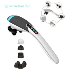 Вібромасажер для спини та тіла Magic Touch massager HSM 50303 4в1 Сірий з насадками